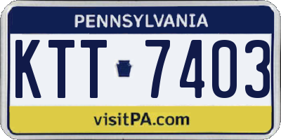 PA license plate KTT7403