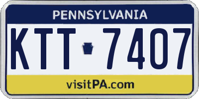 PA license plate KTT7407