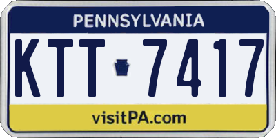 PA license plate KTT7417
