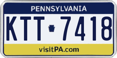 PA license plate KTT7418