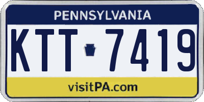 PA license plate KTT7419