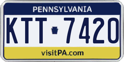 PA license plate KTT7420