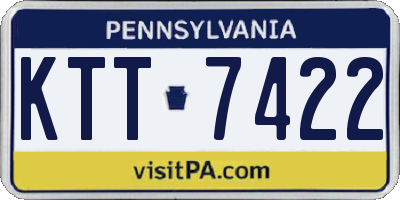 PA license plate KTT7422