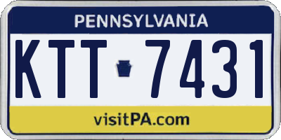 PA license plate KTT7431
