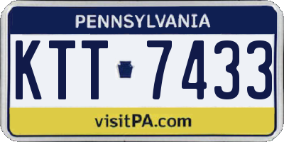 PA license plate KTT7433