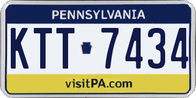 PA license plate KTT7434