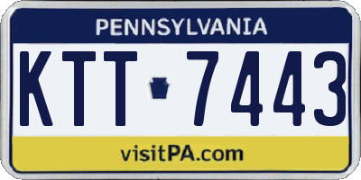 PA license plate KTT7443