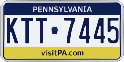 PA license plate KTT7445