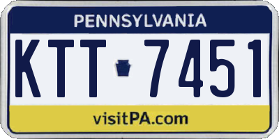 PA license plate KTT7451