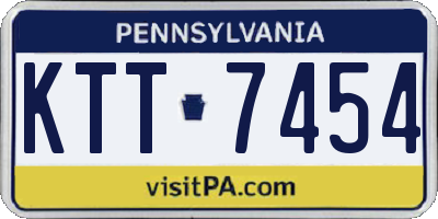 PA license plate KTT7454