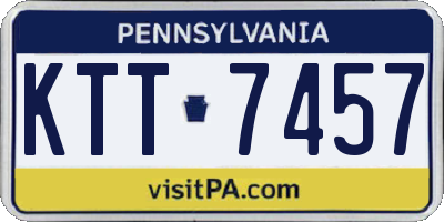 PA license plate KTT7457