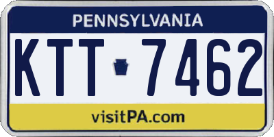 PA license plate KTT7462