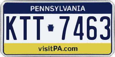 PA license plate KTT7463