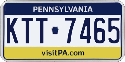 PA license plate KTT7465