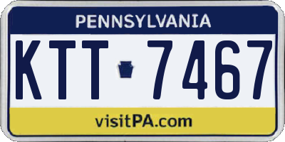 PA license plate KTT7467