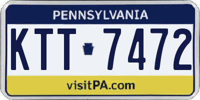 PA license plate KTT7472