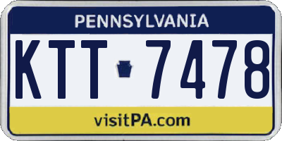PA license plate KTT7478