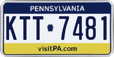 PA license plate KTT7481