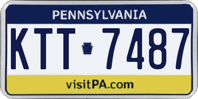 PA license plate KTT7487