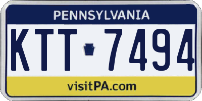 PA license plate KTT7494