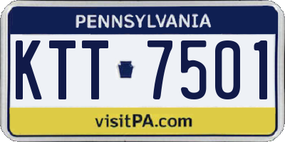 PA license plate KTT7501