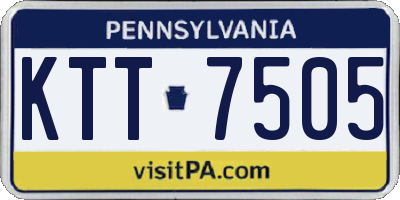 PA license plate KTT7505
