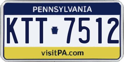 PA license plate KTT7512