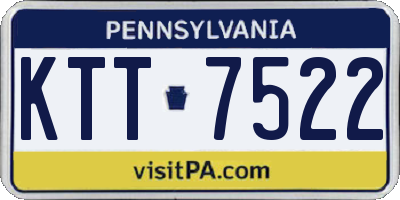 PA license plate KTT7522