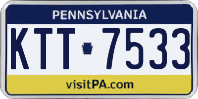 PA license plate KTT7533
