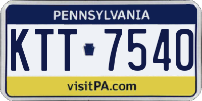 PA license plate KTT7540