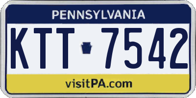 PA license plate KTT7542