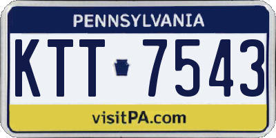 PA license plate KTT7543