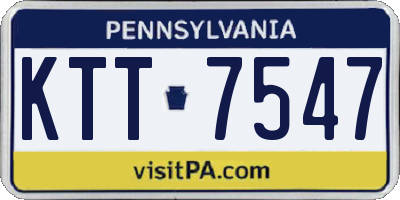 PA license plate KTT7547
