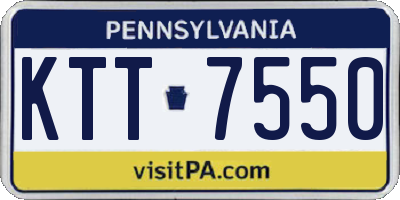 PA license plate KTT7550