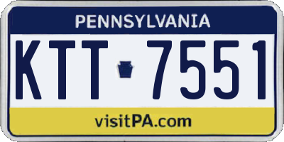 PA license plate KTT7551