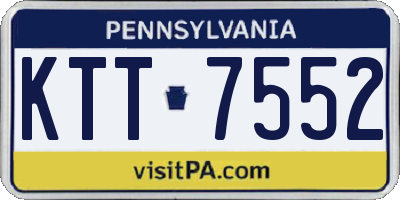 PA license plate KTT7552