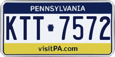 PA license plate KTT7572