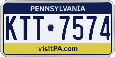 PA license plate KTT7574