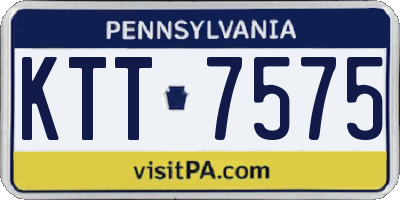 PA license plate KTT7575