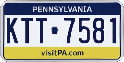 PA license plate KTT7581