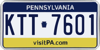 PA license plate KTT7601