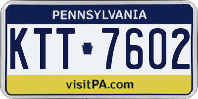 PA license plate KTT7602