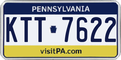 PA license plate KTT7622