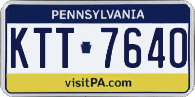 PA license plate KTT7640