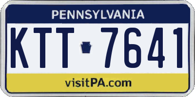 PA license plate KTT7641