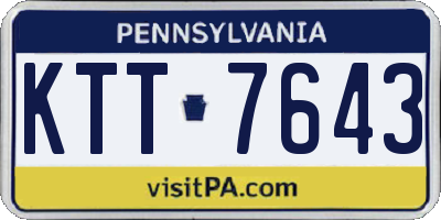 PA license plate KTT7643