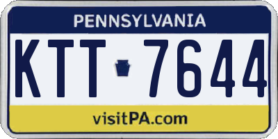 PA license plate KTT7644