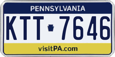 PA license plate KTT7646