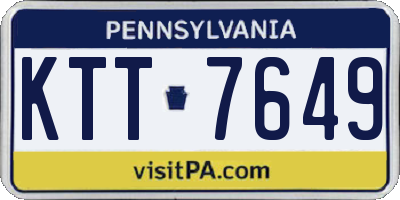 PA license plate KTT7649