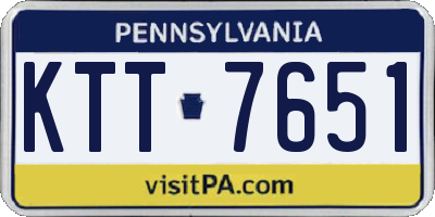 PA license plate KTT7651